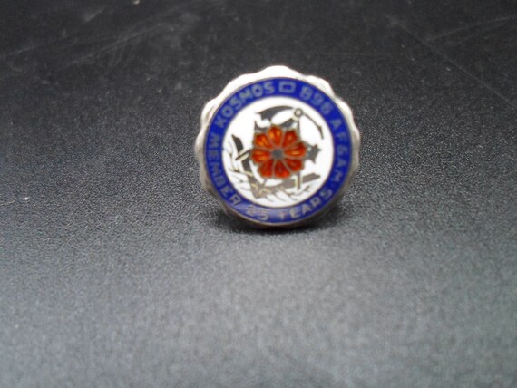 Vintage Sterling Silver Enamel Membership Pin 25yr KOSMOS Radio South Africa