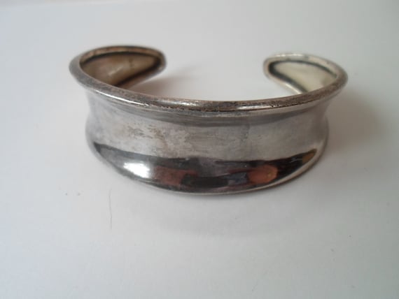 Vintage Mid Century Sterling Silver Cuff Bracelet… - image 2