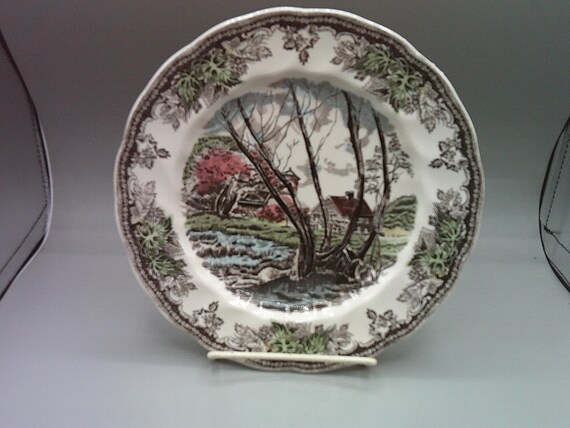 Vintage Johnson Brothers China England 8-Inch Salad Plate Friendly Village