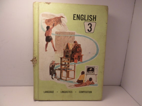 Vintage 1967 3rd Grade English book great illustrations Illinois
