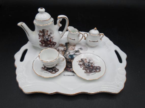 Vintage Hummel Doll Child Tea or Coffee Set Marked Germany Adorable Decor