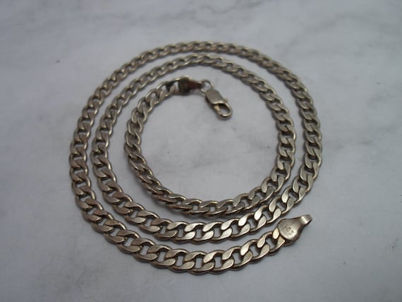 Vintage Silver tone Chain Link Necklace 20" Unisex Cool 70's Quality