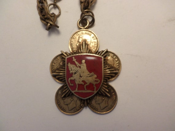 vintage 1940s Canadian coin and crest necklace smart & chic