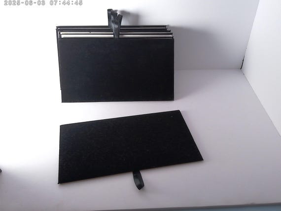vintage showcase jewelry displays new never used 4.5" by 8" black velvet pads 7pc