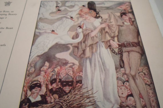 Anne Anderson's Old Old Fairy Tales 1935 USA Large Soft Cover Book Stunning Art Deco Illustrations Are Framable for Your Cottage Chic Decor