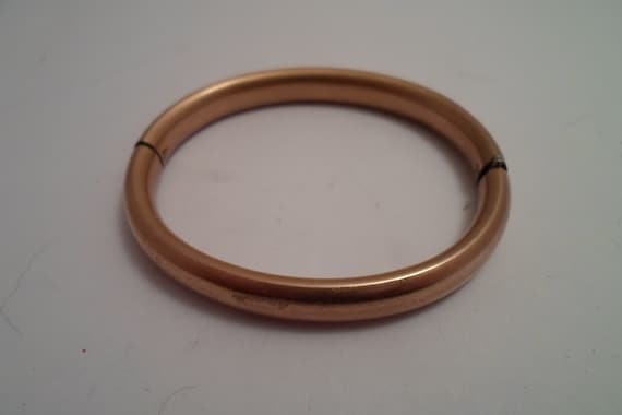 Vintage Antique Rolled Gold Baby Child Bangle Bracelet Mid Century Era Smooth Design clasp defect