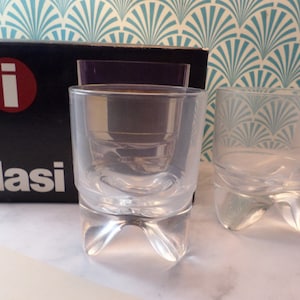 Vintage 60&#39;s iittala glasses I-lasi MCM Finland Timo Sarpaneva  set of 2 in box