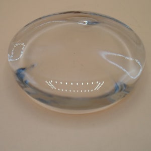 Vintage Clear Wavy Glass Paperweight - 4&quot; Diameter