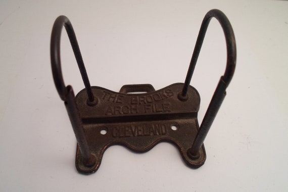 Antique Cast Iron Advertising Brooks Arch File Cleveland Ohio Desk Paper or Calender Holder Vintage Desk Collectable Office Chic