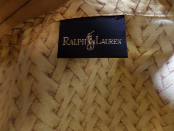 Vintage 80's pair wicker rattan Ralph Lauren curtains panels 96" long