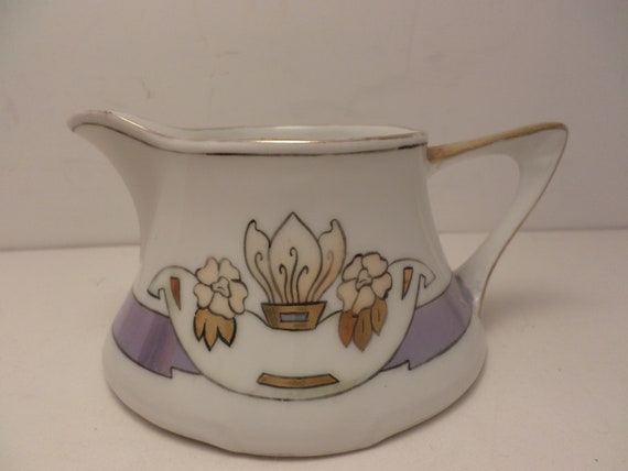 Antique Art Nouveau Creamer: Z. S. & C. Bavaria, Gold Leaf Luster