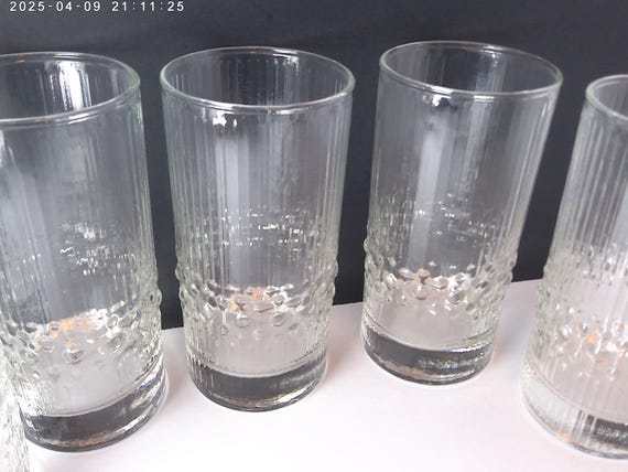 Vintage Iittala Finland Mesi Tapio Wirkkala 5" crystal tumblers set of 6 beautiful!