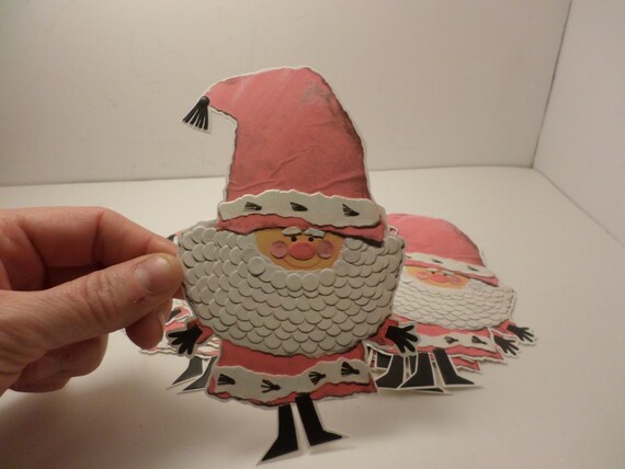 groovy vintage 60's Christmas Santa cut out gift card