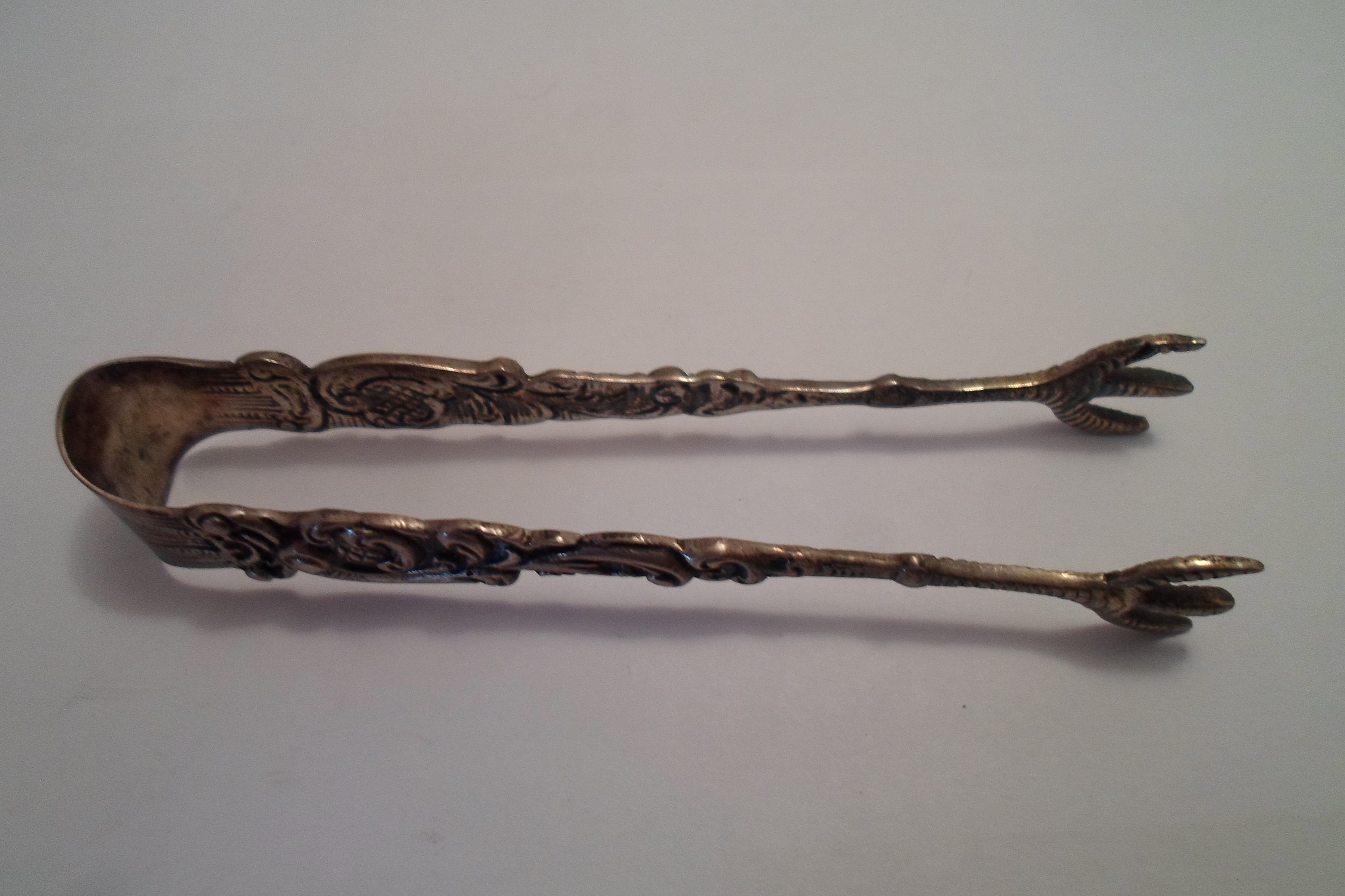 Vintage Ornate Silver Sugar Cube Tongs with Tallon Grasp Cottage Chic High TeaTable Service Farm