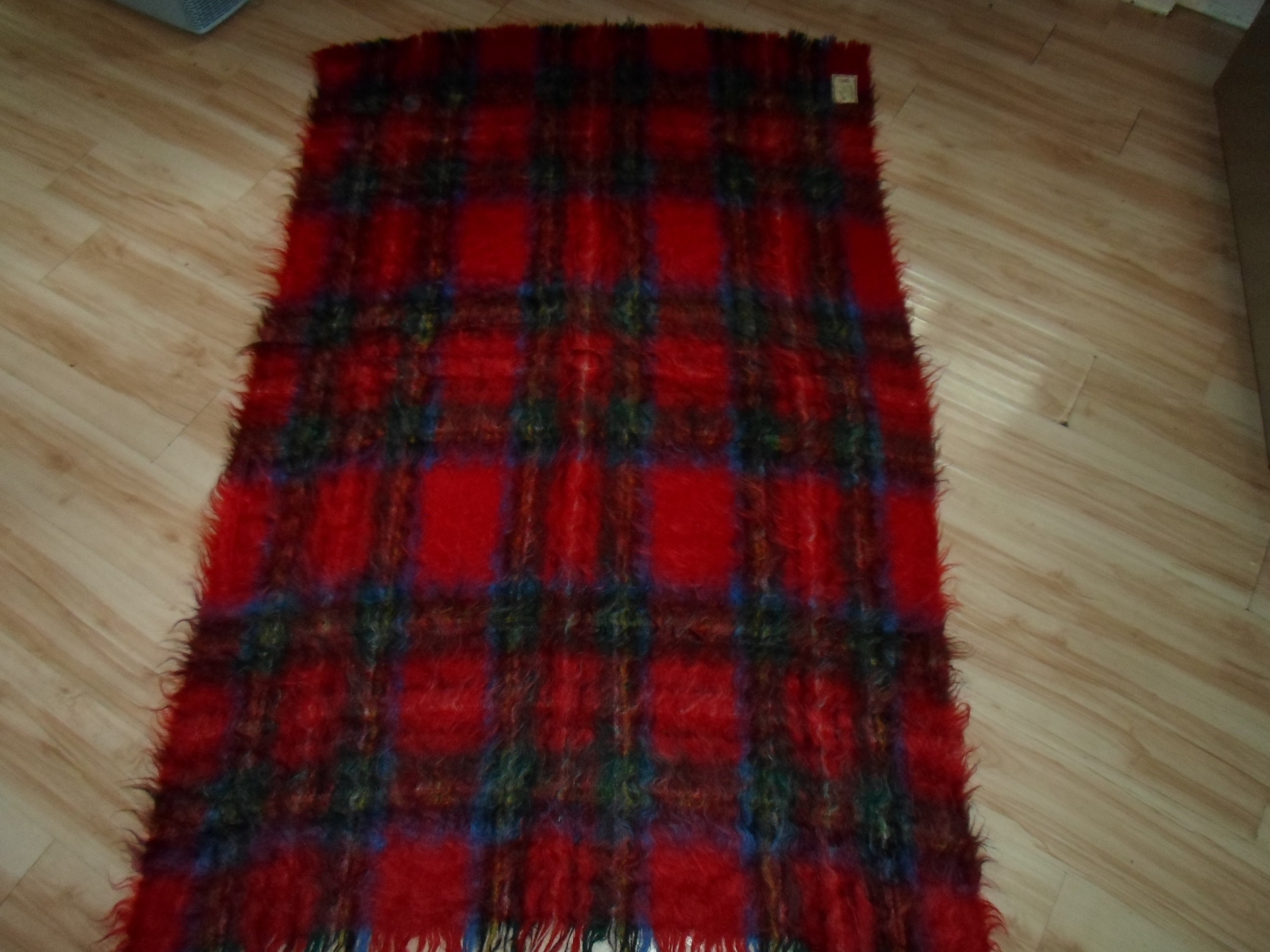 Vintage Royal Stewart Mohair Wool Blanket Throw Made in Scotland Absolutely Beautiful