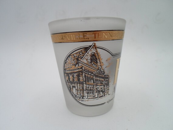 Vintage Souvenir Universal Studios Florida Shot Glass  Shooter Gold Leaf