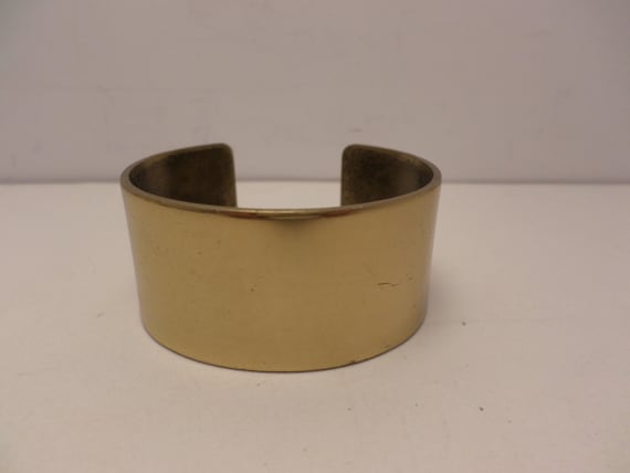 vintage 70's shiny brass cuff bracelet