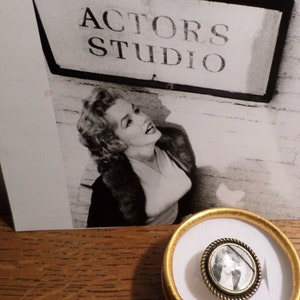 Early Marilyn Monroe black and white actors studio handmade adjustable brass cool monocle ring