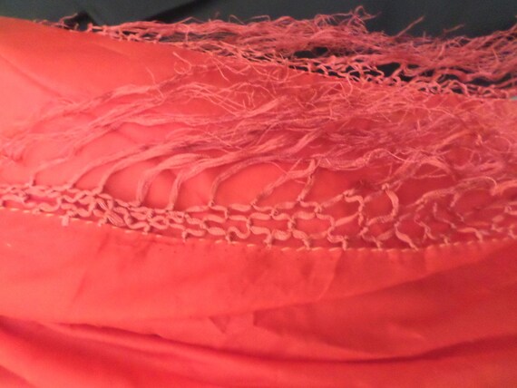 vintage cherry red silk fabulous gypsy scarf shawl best color ever!
