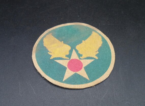 Vintage USA Leather Patch Air Force Special Forces Mid Century 3.50" diameter