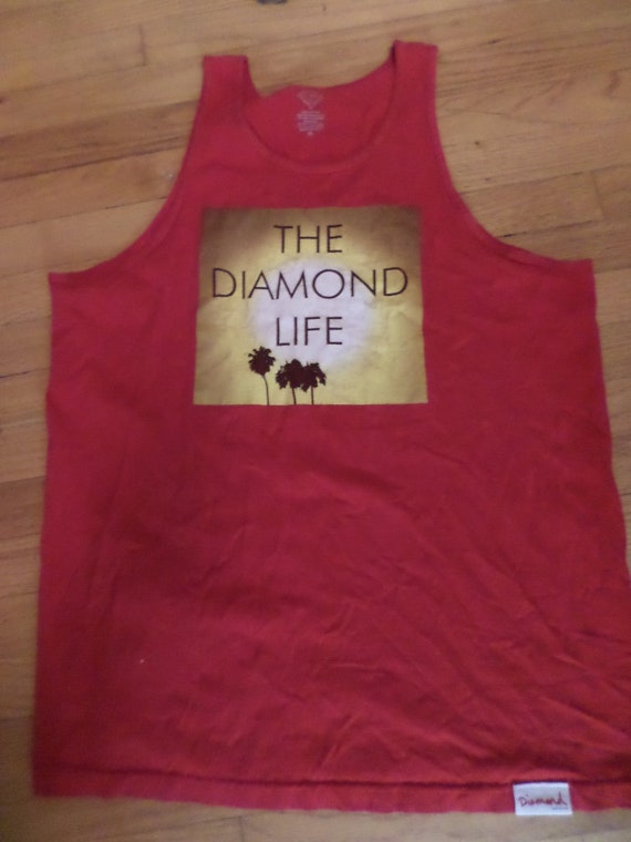 Resale Y2K Made in the USA Diamond Supply Co. Skater tank top The Diamond Life red XL