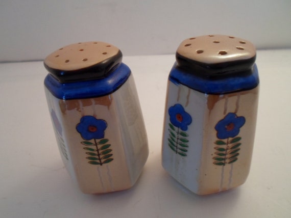 Vintage Art Deco Japanese Luster Salt & Pepper Shakers Pristine  Condition marked 1930's