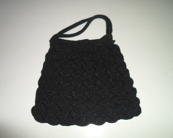 Vintage Hand Crocheted Small Purse Adorable Design Casual or Evening 1940's