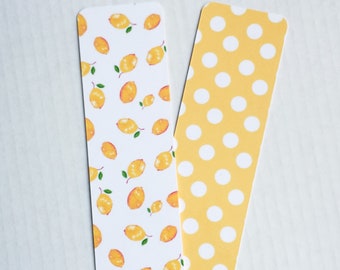 Lemon Bookmark, Watercolor Bookmarks, Bookmark for Student, Handmade Bookmark, Cute Bookmark for Women, Bookworm Gifts