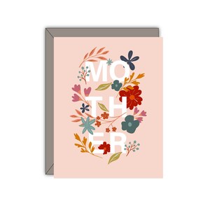 Mother&#39;s Day Card, Happy Mother&#39;s Day, Card for Mom, Gift for Mom on Mother&#39;s Day, Floral Mothers Day Card, Typography