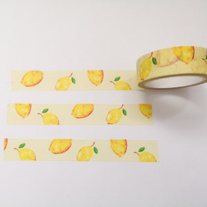 Lemon Washi Tape, Süßes Washi Tape, Dekoratives Masking Tape, Planer Sticker, Bastelbedarf, süßes Briefpapier, Obstpapier