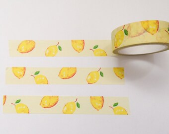 Citroen Washi Tape, Cute Washi Tape, Decoratieve Masking Tape, Planner Sticker, Craft Supply, Cute Briefpapier, Fruit Briefpapier