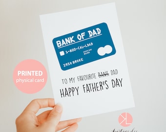 Father's Day Card, Bank of Dad, Funny Father's Day Card, Card for Dad, Card for Fathers, Happy Father's Day