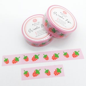 Strawberry Washi Tape, Cute Washi Tape, Decorative Masking Tape, Planner Sticker, Craft Supply, Kawaii Washi Tape, Cute Stationery