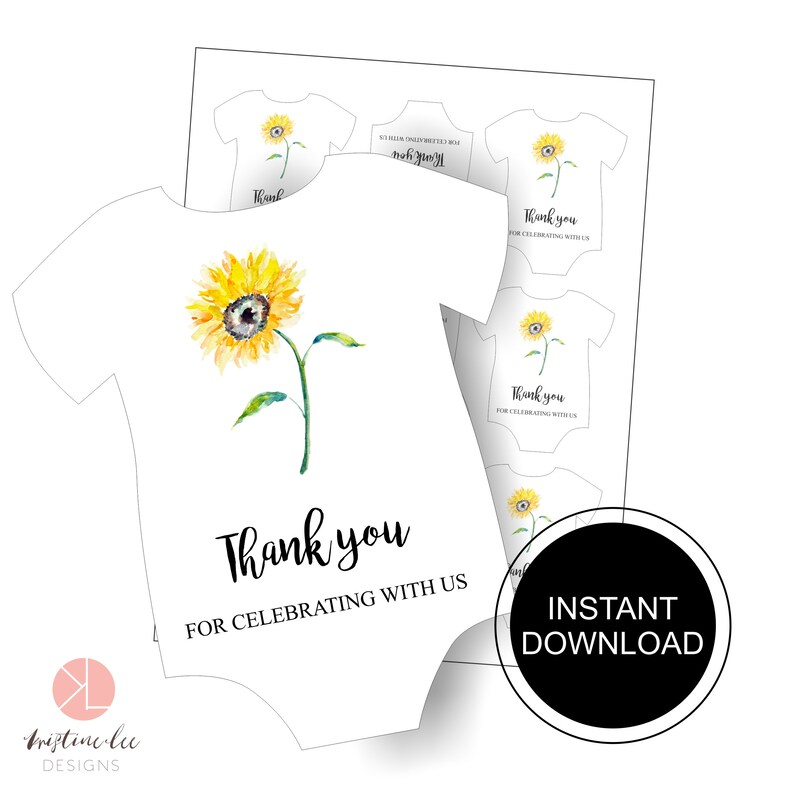 Sunflower Baby Shower Printable, Sunflower Baby Shower Bundle 1, Gender Neutral, Instant Download, Printable Decoration, Sunflower Printable image 8