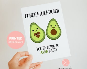 Congratulations Card, You're going to Avo baby,  Pregnant Avocado, For Expecting Moms, Congratulations Pregnancy Card, Baby Shower Card