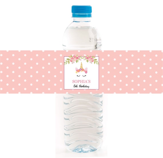 printable water bottle labels unicorn birthday editable pdf template instant download by kristine lee designs catch my party