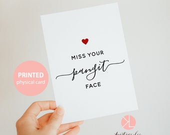 Filipino Greeting Card, Miss your Pangit Face, Tagalog Greeting Card, Card for Filipino Friend, Funny Note Card