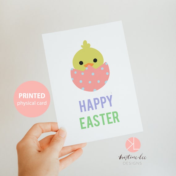 Cute Easter Card, Easter Peeps, Happy Easter Greeting Card, Easter Chick, Easter Egg Card Il_570xn