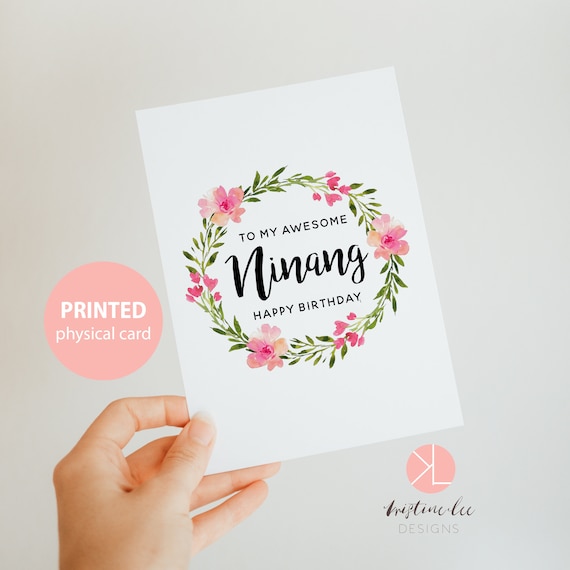 Tagalog Greeting Card, Happy Birthday Ninang, Filipino Card, Card for