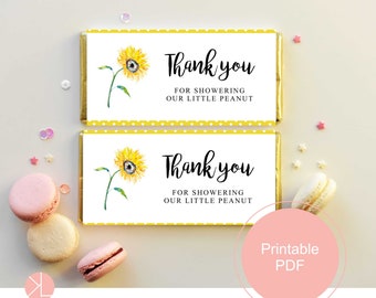 Chocolate Bar Wrapper, Printable Candy Bar Label, Sunflower Baby Shower, Candy Bar Wrapper PDF, Sunflower Printable, Candy Bar Wrapper
