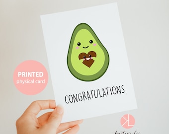 Congratulations Card, Kawaii Stationery, Pregnant Avocado, For Expecting Moms, Congratulations Pregnancy Card, Baby Shower Card