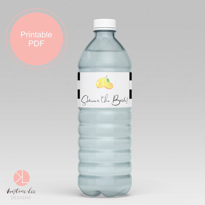 Water Bottle Labels Printable, Lemon Bridal Shower, Editable Text, Printable PDF, Lemon Bridal Shower Decoration, Editable PDF, image 5