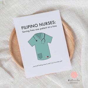 Filipino Nurse Appreciation Card, Filipino Card, Card for Filipino Friend, Filipino Co-worker Gift, Tagalog Greeting Card