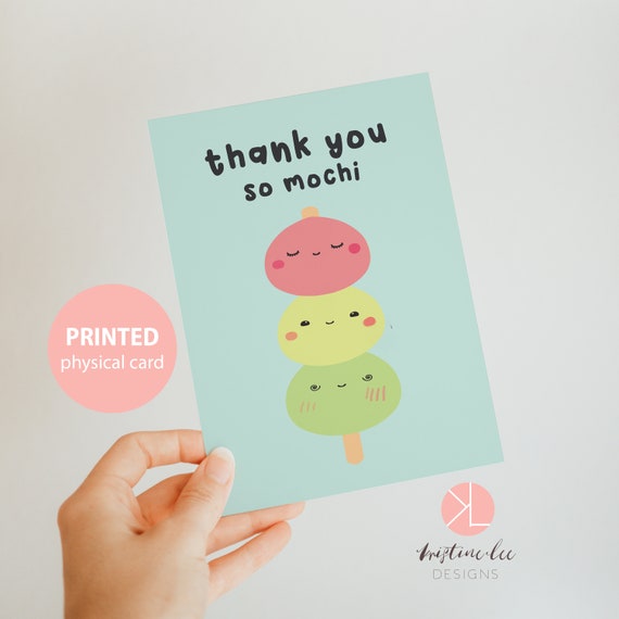 Thank You So Mochi Mochi Card Cute Thank You Card Asian Food Pun Card For Friend Punny Card Kawaii Greeting Card By Kristine Lee Designs Catch My Party