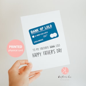 Tagalog Father&#39;s Day Card, Bank of Lolo, Funny Father&#39;s Day Card, Card for Lolo, Happy Father&#39;s Day, Filipino Greeting Card