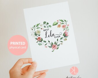 Tagalog Greeting Card, Best Lola Ever, Filipino Card, Card for Filipino Grandma, Card for Grandma, Birthday Card, Floral Card