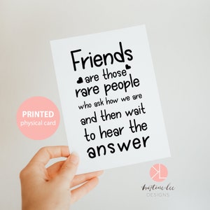 Carte de citation d’amitié, carte de typographie, amis sont ces personnes rares, carte minimale pour des amis, carte de note avec l’enveloppe, carte de meilleur ami