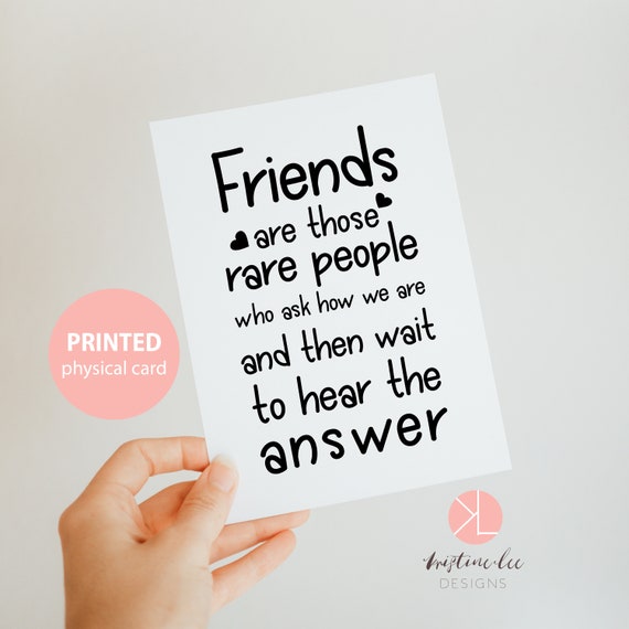Carte De Citation Damitie Carte De Typographie Amis Sont Etsy Canada