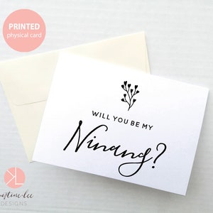 Tagalog Greeting Card, Will you be my Ninang, Filipino Card, Card for Filipino Friend, Godmother Card