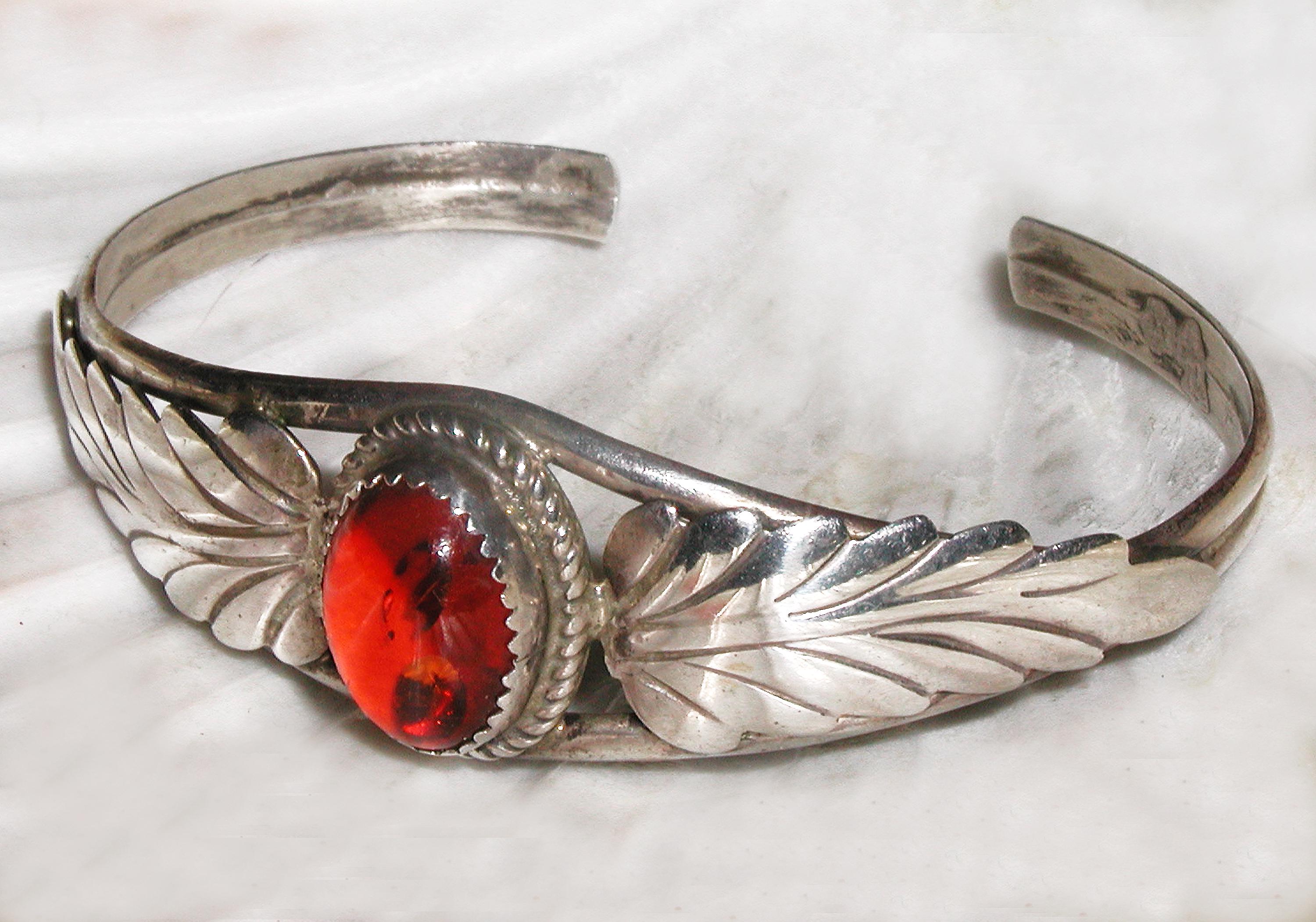 Gorgeous Vintage Native American Navajo Signed H. Spencer Sterling